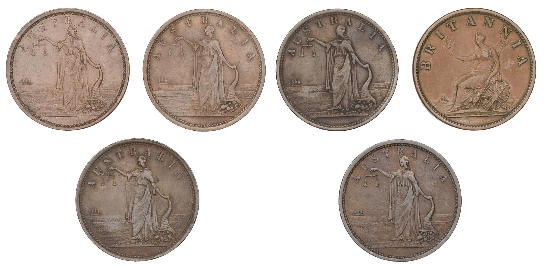 Australia, New South Wales, SYDNEY, Iredale & Co., Pennies (6), undated (G 143, 144, 144a, 1... - Image 2 of 2