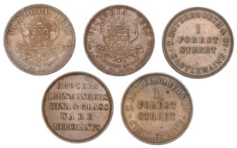Australia, Victoria, CASTLEMAINE, T. Butterworth & Co., Pennies (2), undated, 1859 (G 34, 35...