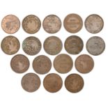 Australia, Victoria, MELBOURNE, Thomas Stokes, Pennies (17), 1862 (G 255, 255a, 256, 258, 26...