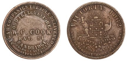 Australia, Victoria, SANDRIDGE, W.C. Cook, Penny, 1862 (G 47; A 75). Some contact marks, oth...