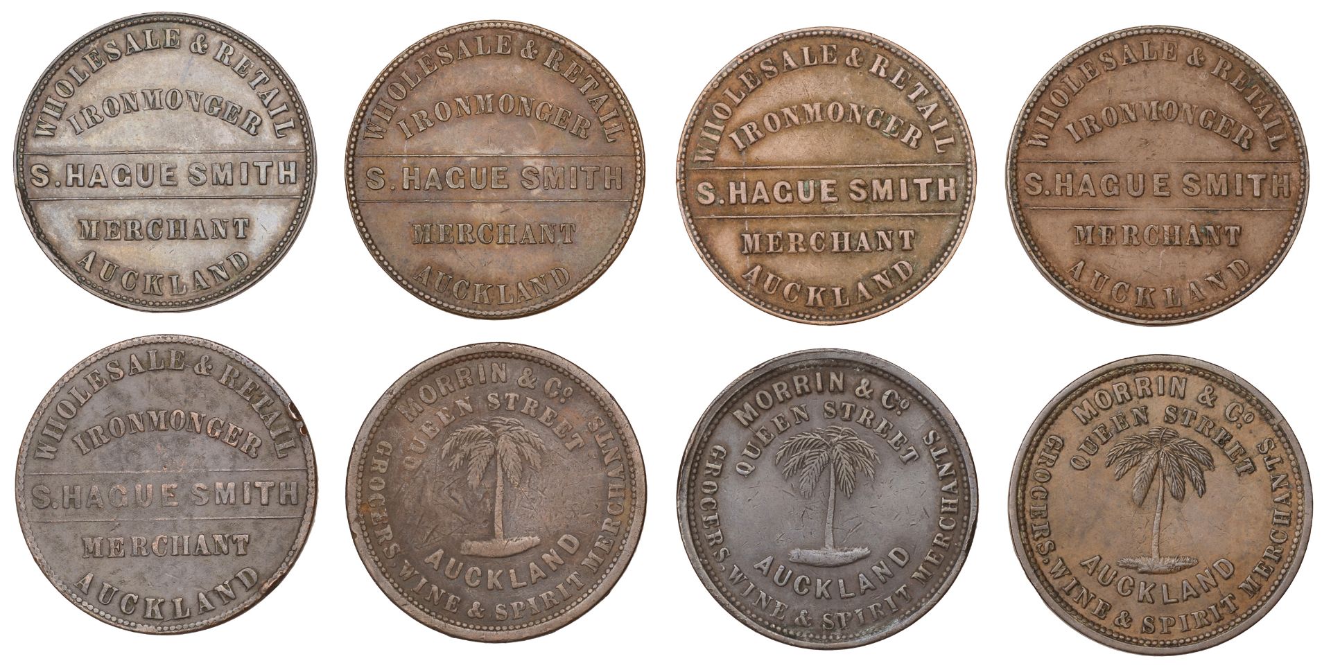 New Zealand, AUCKLAND, Morrin & Co., Pennies (3), undated (G 203, 203a, 203b; A 387-389); S.... - Image 2 of 2