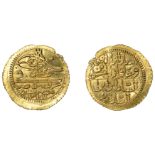 Abdul Hamid I, Half-Zeri Mahbub, Misr 1187h, yr 1, first toughra, 1.31g/12h (OC 27-031-01; I...