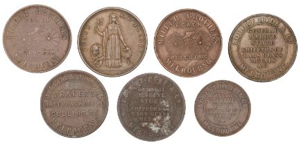 Australia, Victoria, MELBOURNE, Robert Hyde & Co., Penny and Halfpenny, 1857 (G 139, 140; A...