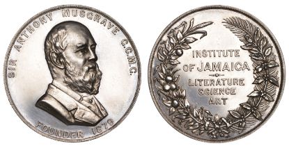 Jamaica, Institute of Jamaica, Musgrave Medal, a silver award by A. Toft, bust of Sir Anthon...