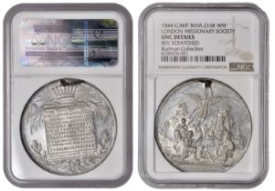 Great Britain, Jubilee of the London Missionary Society, 1844, a white metal medal by J. Dav...