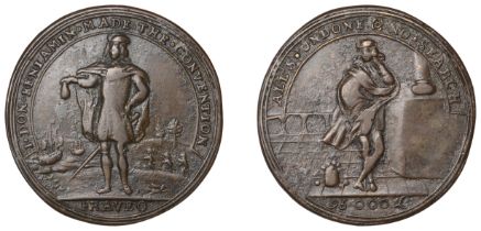Admiral Vernon Medals, Convention of Pardo, 1739, a pinchbeck medal, unsigned, cloaked figur...