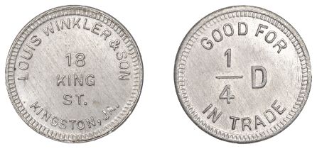 Jamaica, KINGSTON, Louis Winkler & Son, Farthing, c. 1912, aluminium, 19mm (Lyall 212; cf. P...