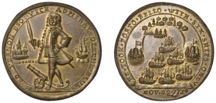 Admiral Vernon Medals, Proposed Attack on Havana, 1741, a pinchbeck medal, unsigned, full-le...