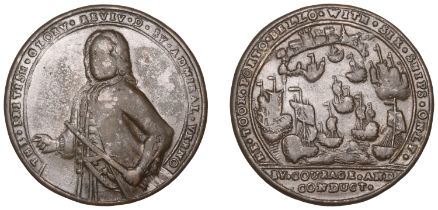 Admiral Vernon Medals, Capture of Portobello, 1739, a pinchbeck medal, unsigned, three-quart...