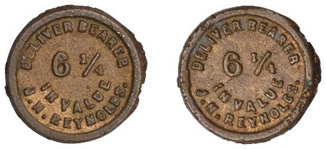 Turks & Caicos Islands, COCKBURN HARBOUR, J.N. Reynolds, cast brass Six-and-a-Quarter Cents,...