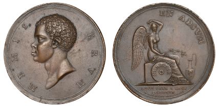 Danish West Indies, Abolition of Slavery, 1792, an electrotype copy of the medal by P.L. Gia...