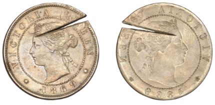 Jamaica , Victoria (1837-1901), Halfpenny, 1869, obv. brockage (cf. Prid. 51; cf. KM 16). F...