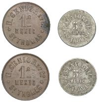 Danish West Indies, CHARLOTTE AMALIE, R. Senior & Co., cupro-nickel 5 Cents, c. 1889, 18.5mm...