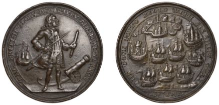 Admiral Vernon Medals, Capture of Portobello, 1739, a copper medal, unsigned, Vernon standin...