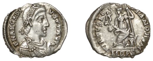 Roman Imperial Coinage, Arcadius (383-408), Siliqua, Milan, 395-402, d n arcadi-vs p f avg,...