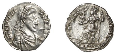 Roman Imperial Coinage, Arcadius (383-408), Siliqua, Milan, 395-402, d n arcadi-vs p f avg,...