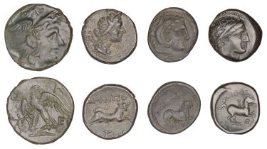 Greek Coinages, MACEDONIA, Amphipolis, Ã† Unit, 187-168, draped bust of Artemis right, bow an...
