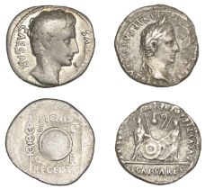 Roman Imperial Coinage, Augustus, Denarii (2), Colonia Patricia, 19-15, bare head right, rev...