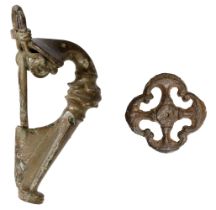 Romano-British, bronze trumpet brooch, late 1st century AD, large oval trumpet surmounted wi...