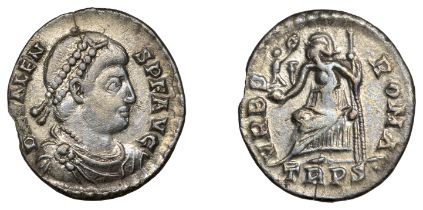 Roman Imperial Coinage, Valens (364-378), Siliqua, Trier, 364-7, d n valen-s avg, pearl-diad...