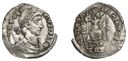 Roman Imperial Coinage, Theodosius I (379-395), Siliqua, Trier, 383-8, d n theodo-sivs p f a...
