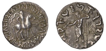 Oriental Greek Coinage, INDO-SKYTHIANS, Vonones with Spalahorasa, Tetradrachm, c. 100-90, ki...