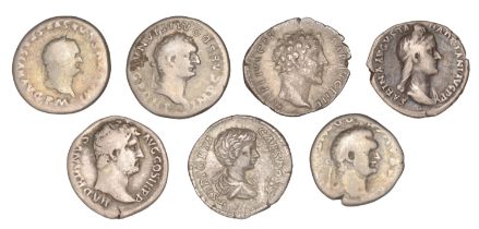 Roman Imperial Coinage, Titus (as Caesar), Denarius, 79, rev. slow quadriga left, drawing ga...