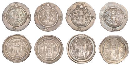 Oriental Greek Coinage, SASANIAN, Kavad I (Second reign, 499-531), Drachms (4): bysh (Bishap...