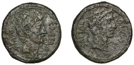 Roman Imperatorial Coinage, The Triumvirs, Octavian and Divus Julius Caesar, Sestertius, Sou...