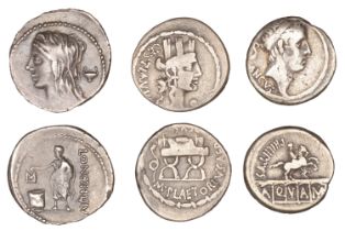 Roman Republican Coinage, M. Plaetorius M.f. Cestianus, Denarius, c. 67, turreted and draped...