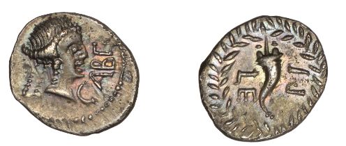 Roman Imperatorial Coinage, The Triumvirs, Lepidus, silver Obol, struck at Cabellio in Galli...