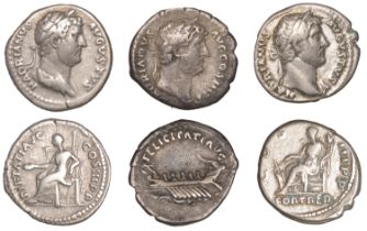 Roman Imperial Coinage, Hadrian, Denarii (3), all c. 129-30, revs. Fortuna seated left, hold...