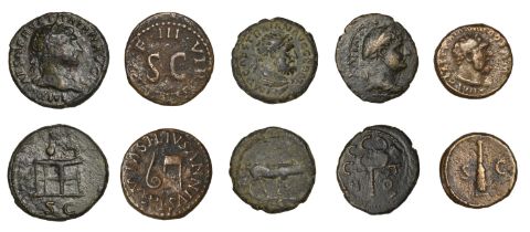 Roman Imperial Coinage, Augustus, Quadrans, 5 BC, moneyer series, altar, rev. large S C, 3.2...