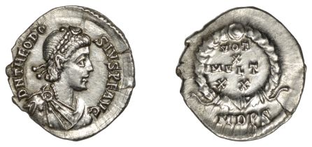 Roman Imperial Coinage, Theodosius I (379-395), Siliqua, Milan, 388-91, d n theodo-sivs p f...