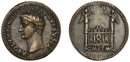 ROMAN IMPERIAL, Tiberius, a cast Ã† 'Sestertius', after Giovanni Cavino (1500-1570), bearded...