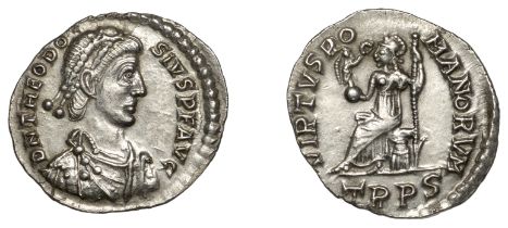 Roman Imperial Coinage, Theodosius I (379-395), Siliqua, Trier, 388-92, d n theodo-sivs p f...