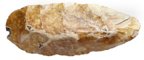 Stone Age, Mesolithic flint axe, 7,000-5,000 BC, 140mm x 57mm x 32mm, core axe of 'Thames P...