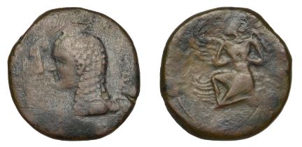 Greek Coinages, ISLANDS OFF SICILY, Melita, Semis, c. 150, head of Astarte (or Isis) left, r...