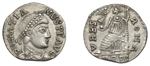 Roman Imperial Coinage, Gratian (367-383), An irregular silver Siliqua naming Gratian, after...