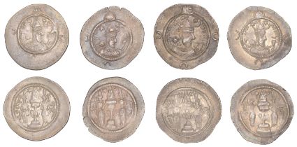 Oriental Greek Coinage, SASANIAN, Khusraw I (531-579), Drachms (4): bba (Court mint), date u...