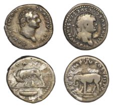Roman Imperial Coinage, Titus, Denarius, Rome, 80, laureate bust right, rev. elephant walkin...
