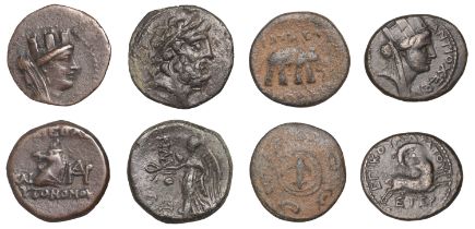 Greek Coinages, CILICIA, Aigai, Ã† Unit, 1st century BC, turreted head of Tyche right, rev. h...