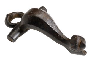 Romano/Celtic, bronze knee brooch, 2nd century AD, 57mm x 32mm x 25mm; tubular wings with a...