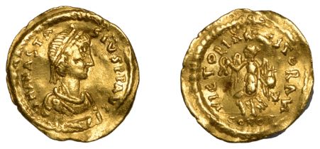 Byzantine Coinage, Anastasius (491-518), Tremissis, Constantinople, 492-518, diademed, drape...