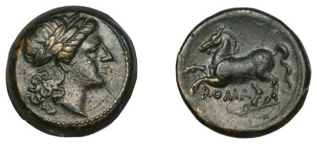 Roman Republican Coinage, Anonymous, Ã† Litra, c. 235, second series, laureate head of Apollo...