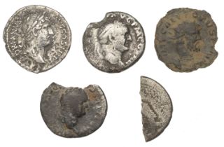 Roman Imperial Coinage, Denarii (3), of Vespasian, Titus, and Hadrian; together with a Quina...