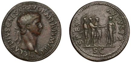 ROMAN IMPERIAL, Claudius, a cast Ã† 'Sestertius', after Giovanni Cavino (1500-1570), laureate...