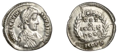 Roman Imperial Coinage, Valentinian II (375-392), Siliqua, Milan, 388-91, d n valentini-anvs...