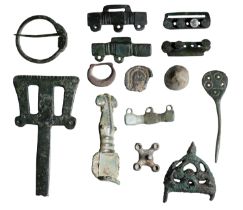 Anglo-Saxon, artefacts (14), including 6th-century sleeve links (5), two are matching pairs;...