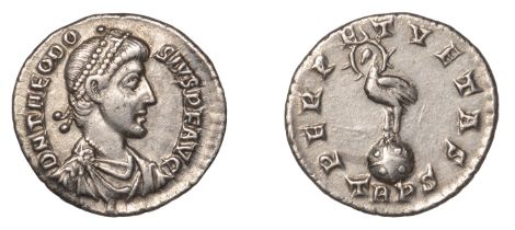 Roman Imperial Coinage, Theodosius I (379-395), Third Miliarensis [or Light Siliqua], Trier,...